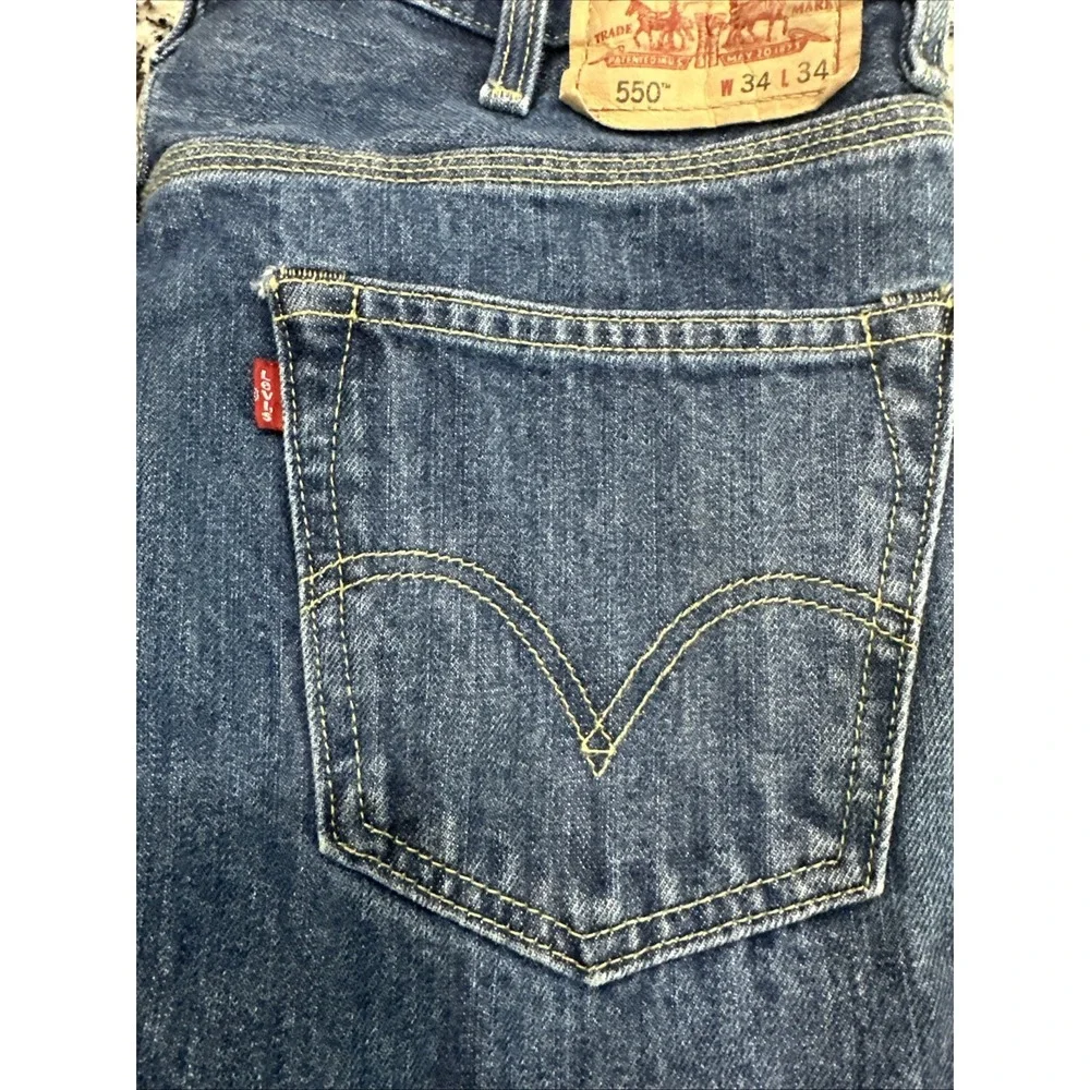 Vintage Levi's 550 Relaxed Fit Jeans Medium Wash Size 34 X‎ 34
